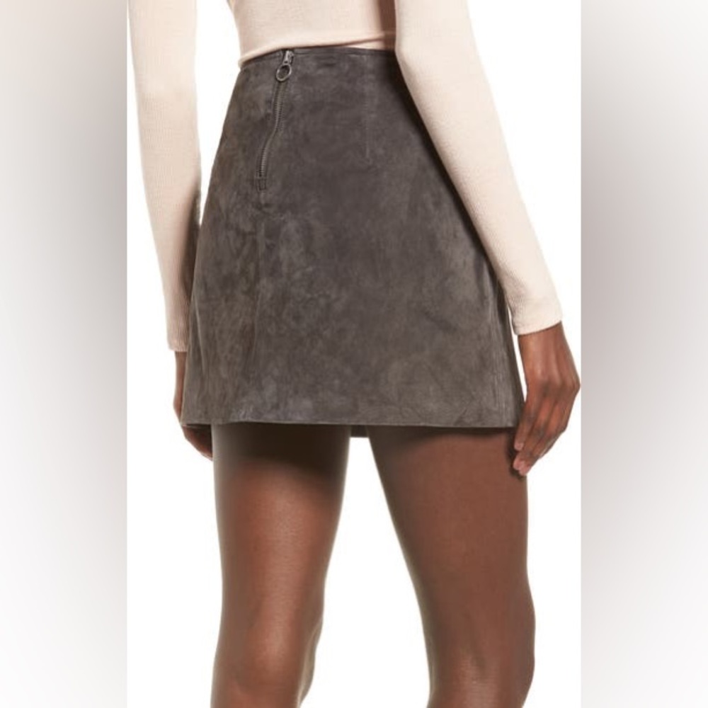 BLANKNYC Womens Size 27 Suede Leather Mini Skirt in sand stoner